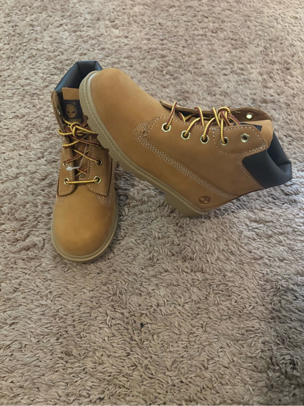 Timberland Kids Wheat/Tan Nubuck Lace-Up Boots